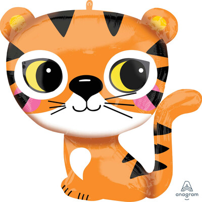 Sitting Tiger Supershape Foil Balloon (63cm x 63cm) Pk 1