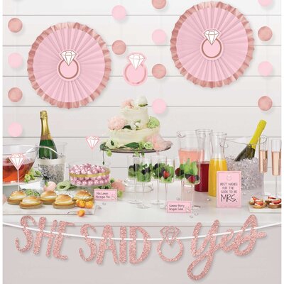 Bride To Be Blush Pink Table Decorating Kit (12 Pieces) Pk 1