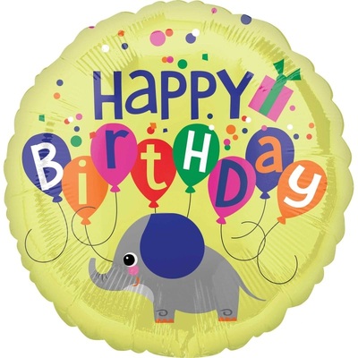 Happy Birthday Elephant Foil Balloon