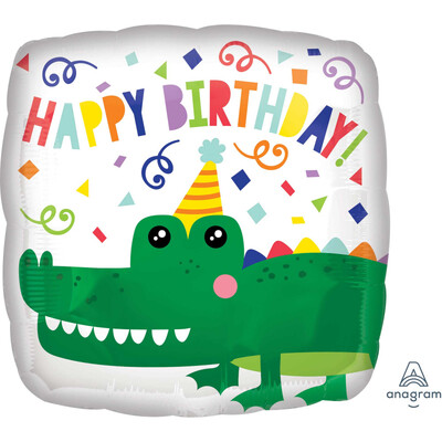 Happy Birthday Gator Party Hat  17in Foil Balloon Pk 1 