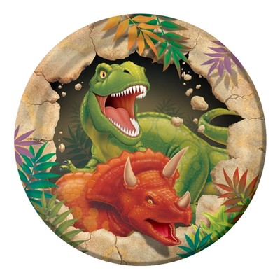 Dinosaur Party Plates - Small 17cm Dino Blast Pk8 