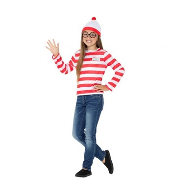 Child Where's Wally Costume Kit (Medium, 7-9 Years)