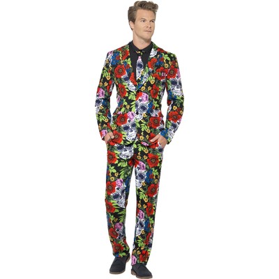 Adult Halloween Day of the Dead Suit Costume (Medium) Pk 1