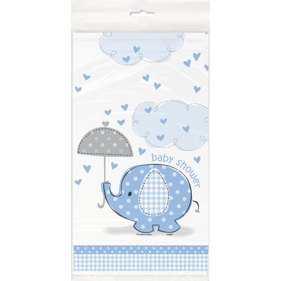 Blue Umbrellaphants Plastic Tablecover (1.37 x 2.13m) Pk 1