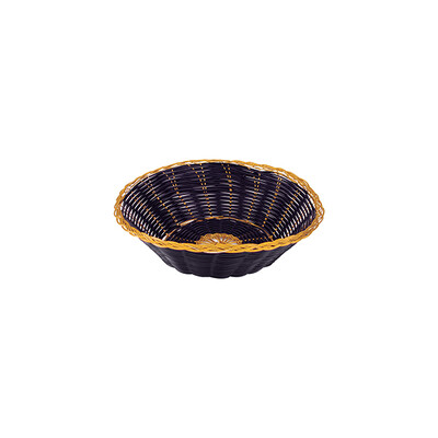 Black & Gold Round Bread Basket (200mm) Pk 1