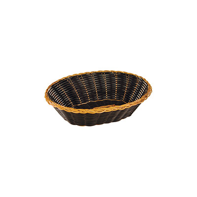 Black & Gold Oval Bread Basket (240mm x 150mm) Pk 1