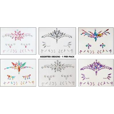 Face & Nail Gems Crystals Stickers 1 Sheet