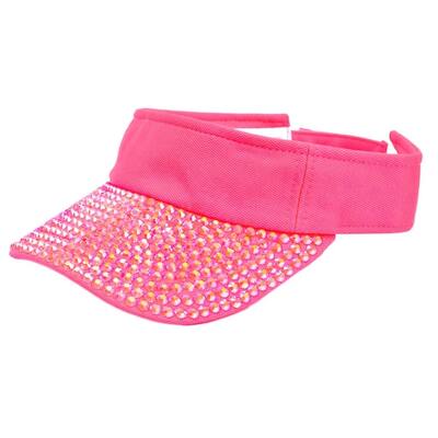 Festival Sun Visor Neon Hot Pink with Crystals