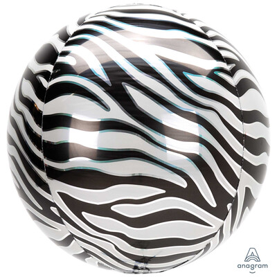 Zebra Print Orbz Balloon (38cm x 40cm) Pk 1