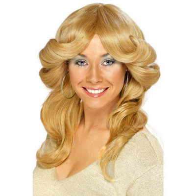 70s Flick Style Long Blonde Wig Pk 1