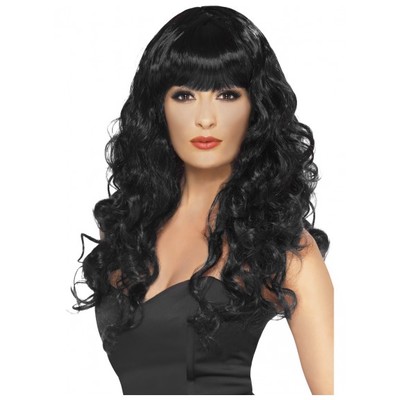 Black Curly Siren Long Wig Pk 1