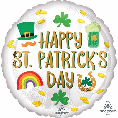 Happy St Patrick's Day Icons Foil Balloon (17in, 43cm)