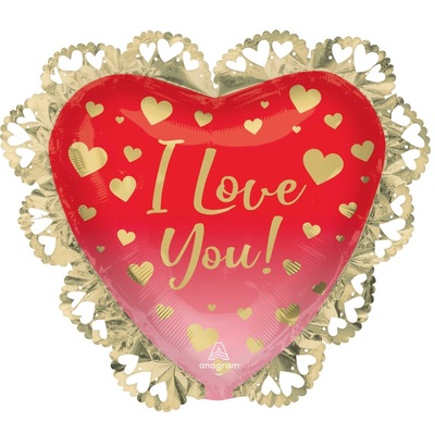 I Love You Ombre Heart Supershape Foil Balloon (58 x 53cm)