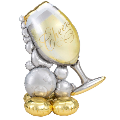 AirLoonz Large Bubbly Champagne Glass Foil Balloon