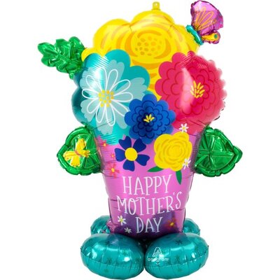 Airloonz Happy Mothers Day Flower Pot Foil Balloon 99 x 134cm
