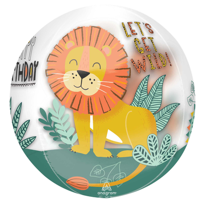 Get Wild Jungle Animals Clear Orbz Balloon (15in, 38cm)
