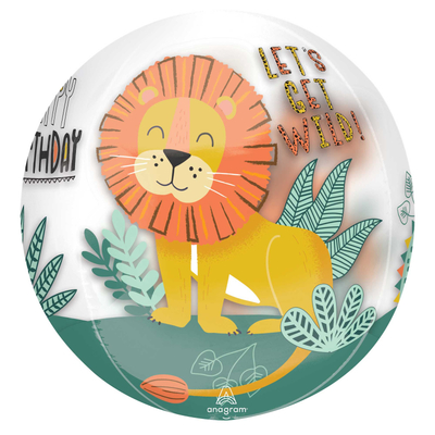 Get Wild Jungle Animals Clear Orbz Balloon (15in, 38cm)