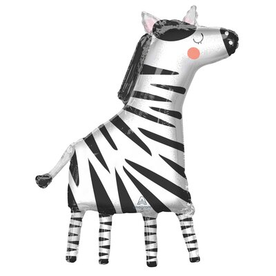 Get Wild Zebra Foil Supershape Balloon