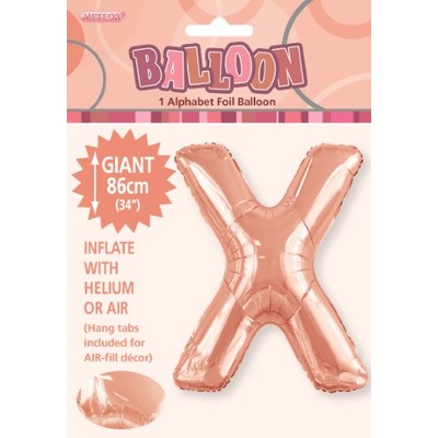 Rose Gold Letter X Foil Supershape Balloon (34in-86cm) Pk 1