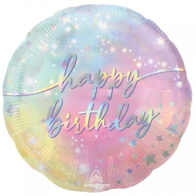 Luminous Pastel Happy Birthday Foil Balloon (17in, 43cm) Pk 1
