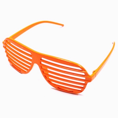 Orange Slatted Aviator Party Glasses