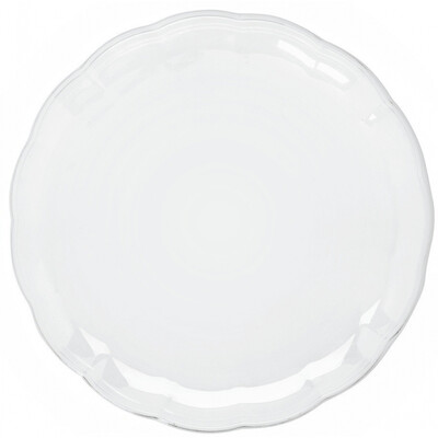 Clear Plastic Round Serving Tray Platter - Scalloped Edge (30cm) Pk 1