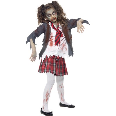 Halloween Zombie School Girl Child Costume (Teen, 12 Years +) Pk 1