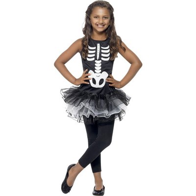 Skeleton Tutu Dress Child Costume (Medium, 7-9 Yrs) Pk 1