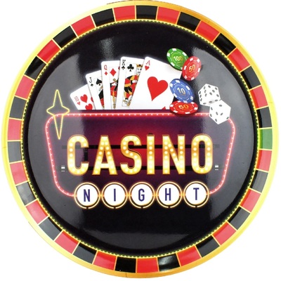 Casino Party Round Melamine Platter 34cm