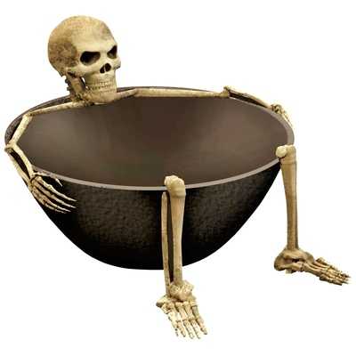 Halloween Boneyard Skeleton Black Bowl (Pk 1)