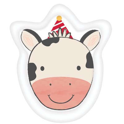 Barnyard Farm Animals Cow Shape 7in Paper Plates (Pk 8)