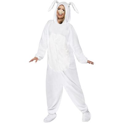 Adult White Rabbit Easter Bunny Costume (Medium, 38-40in)