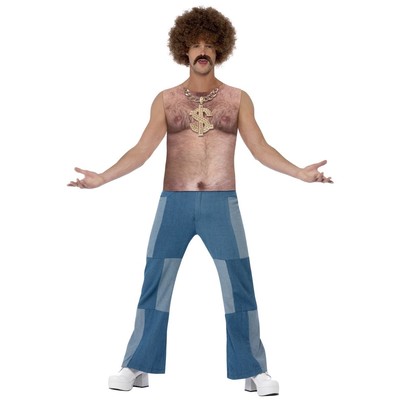Adult Male 70's Hairy Chest Costume Vest (Large, 42-44) Pk 1 (VEST ONLY)