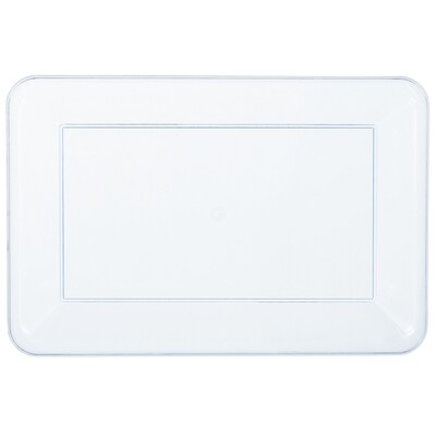 Clear Plastic Rectangle Serving Tray Platter (22.8cm x 36.1cm) Pk 1