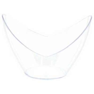 Mini Clear Plastic Oval Bowls (73ml) Pk 10