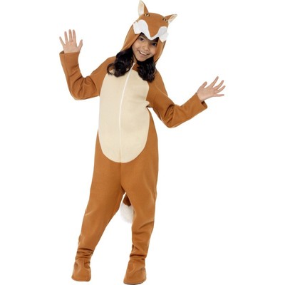 Child Fox One Piece Suit Costume Large 10-12 Yrs Pk1