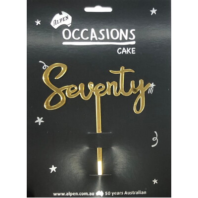 Gold Seventy 2mm Acrylic Birthday Cake Topper