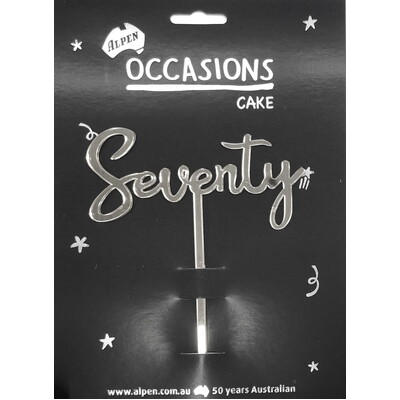 Silver Seventy 2mm Acrylic Birthday Cake Topper