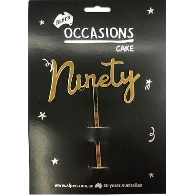 Gold Ninety 2mm Acrylic Birthday Cake Topper
