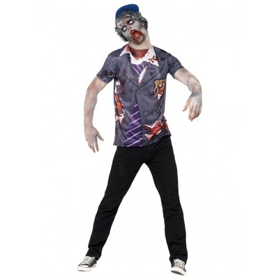 Adult Halloween Zombie School Boy Costume (Large, 42-44)