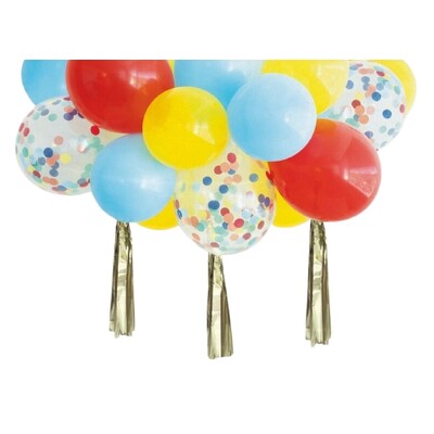Colourful Balloon Garland Kit with Gold Tassels 1.2m