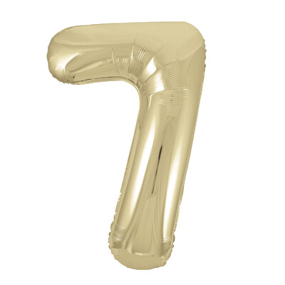 Antique Gold Number 7 Foil Supershape Balloon (34in-86cm)