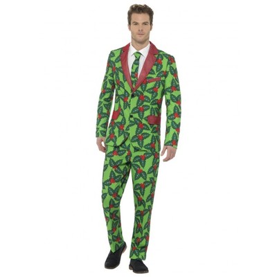 Adult Christmas Holly & Berries Suit Costume (XL) Pk 1