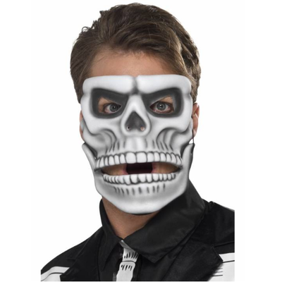Day of the Dead Skeleton Full Face Mask with Moving Jaw Pk 1 