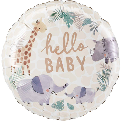 Hello Baby Jungle Foil Balloon Foil (17in, 43cm)