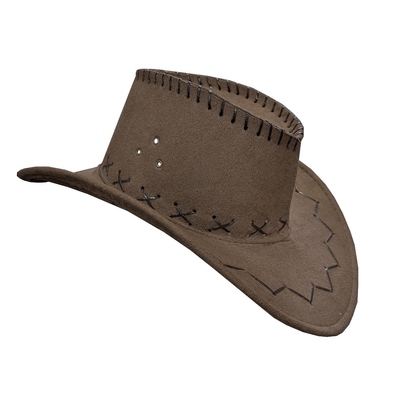 Brown Ranch Cowboy Hat With Stitching