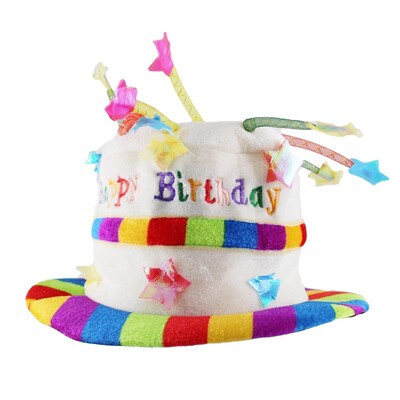 Soft Happy Birthday Hat with Mesh Candles Pk 1