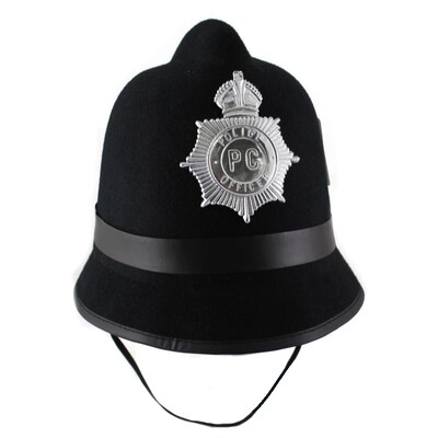 Black English Police Bobby Helmet / Hat Pk 1