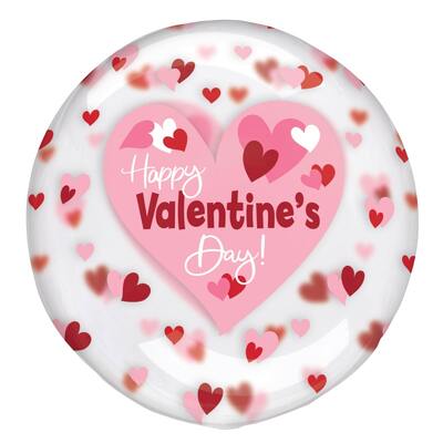 Clear Happy Valentine's Day Playful Hearts Balloon