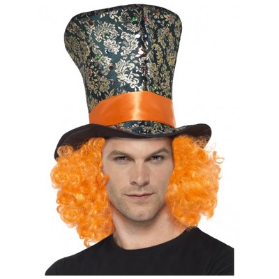 Mad Hatter Top Hat with Orange Hair Pk 1